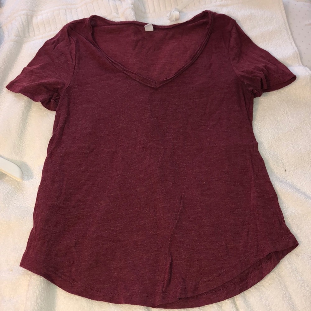 Red comfy V-neck